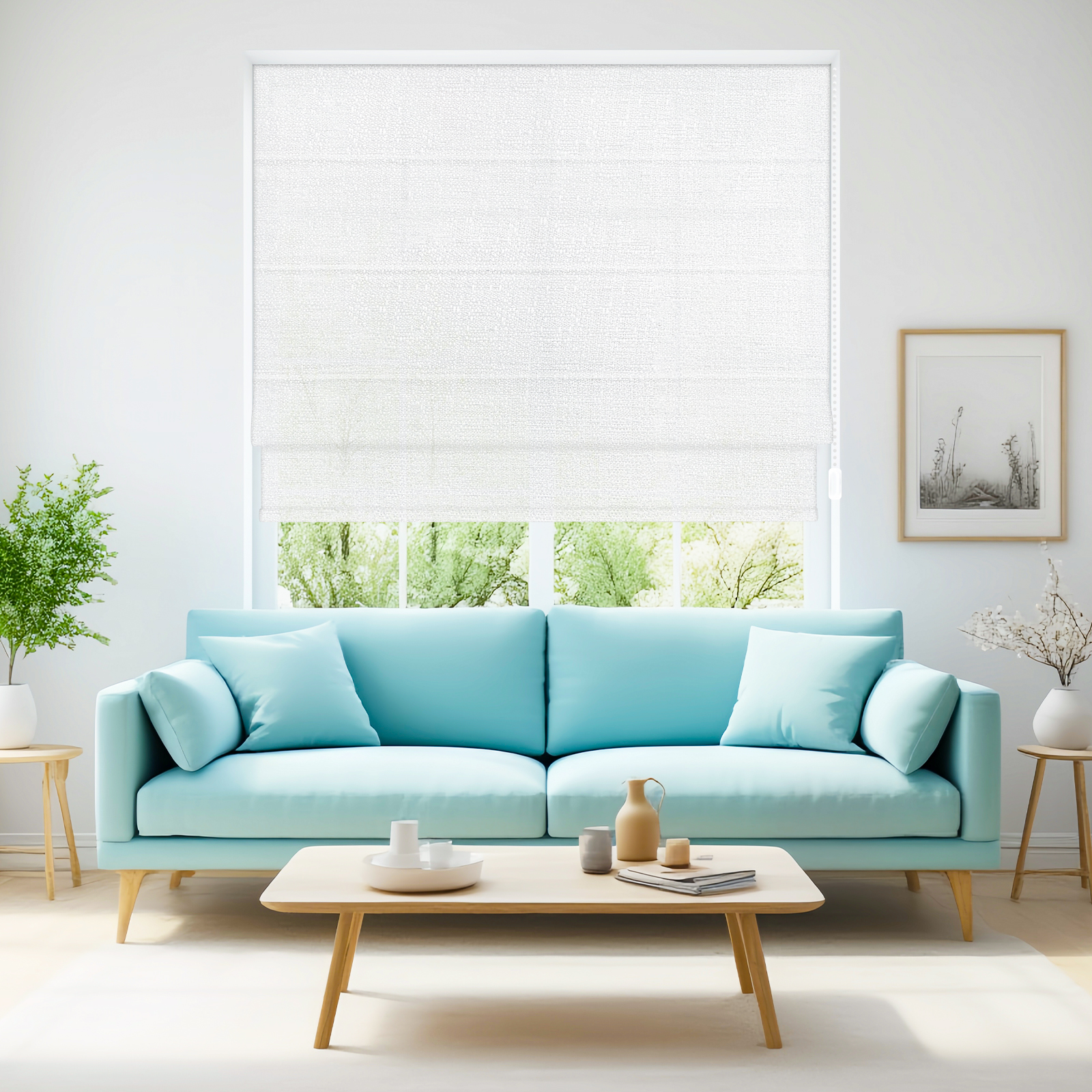 Wired Roman blinds, 50% light-blocking, heat-insulating blackout curtains, suitable for bedroom and living room