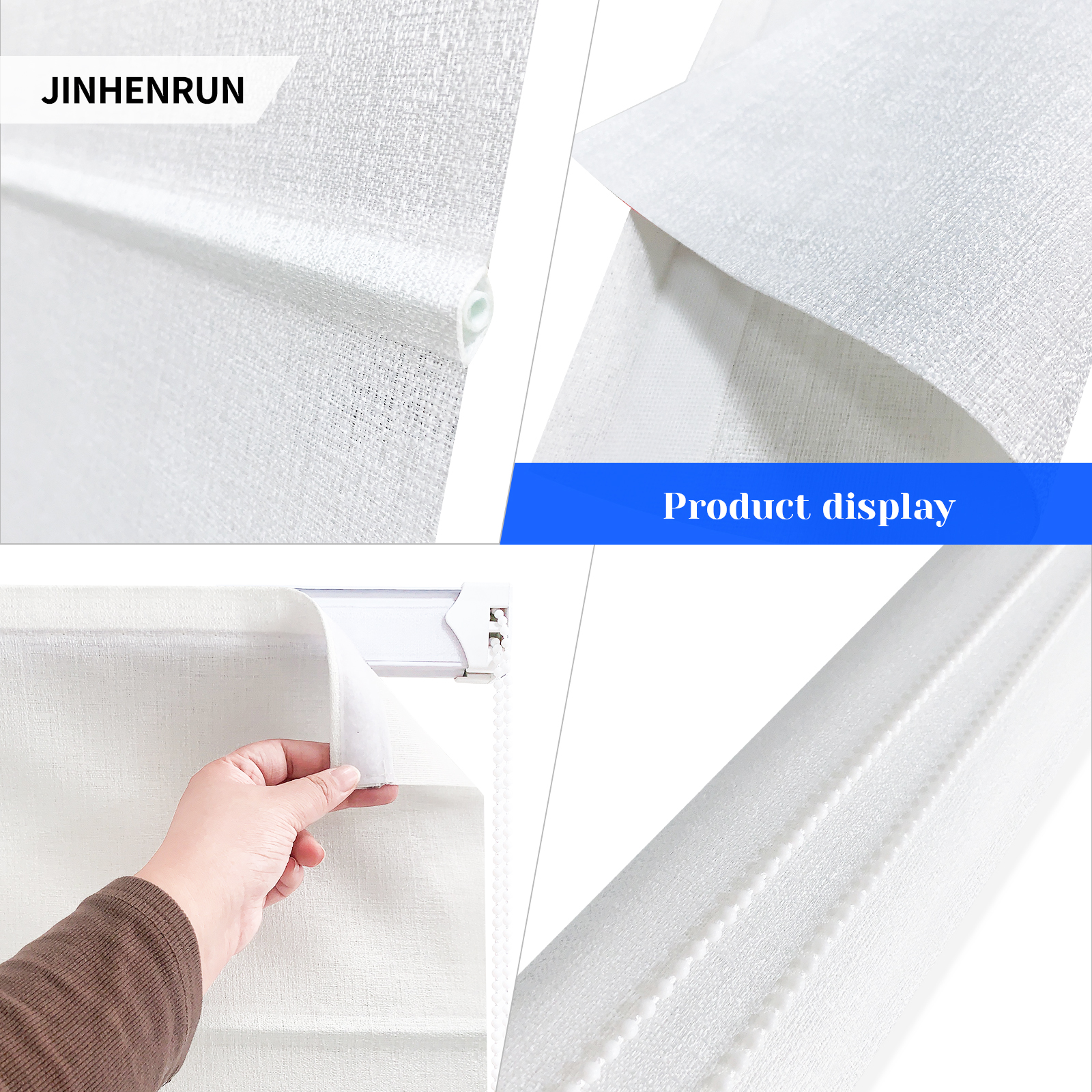 Wired Roman blinds, 50% light-blocking, heat-insulating blackout curtains, suitable for bedroom and living room - Image 2