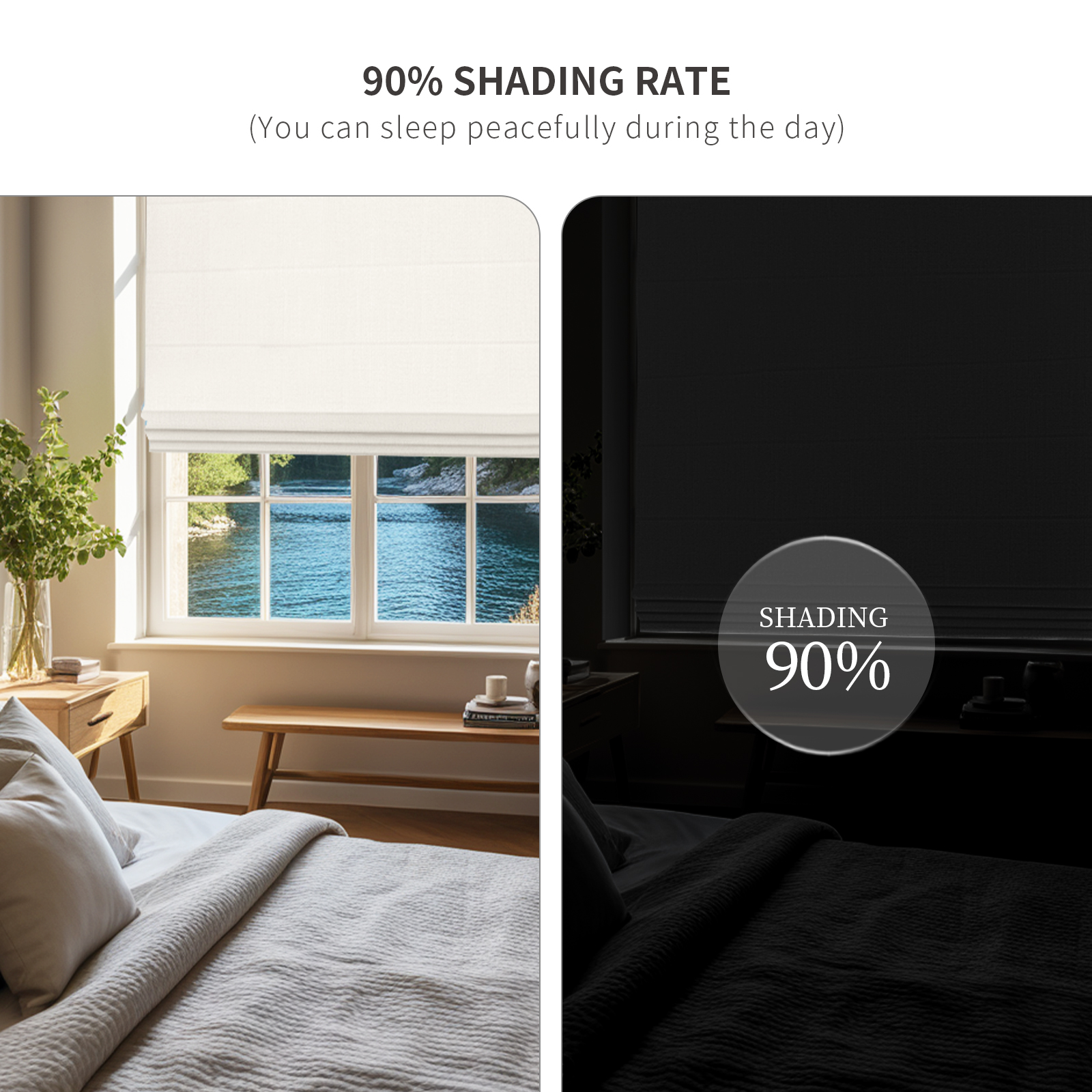 Electric Roman Blinds, 90% Blackout, with Remote Control, Suitable for Homes, Hotels, and Offices - Image 3